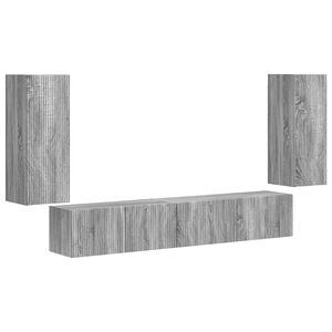 vidaXL TV-tasosetti 4 pcs Harmaa Sonoma Tekninen puu