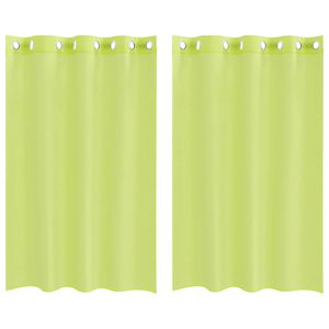 vidaXL Voileeverhot l&auml;piviennill&auml; 2 kpl omenanvihre&auml; 140x175 cm