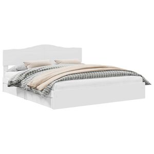 vidaXL S&auml;ilytyss&auml;nky Valkoinen 6FT Super King Size Tekninen puu