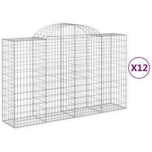 vidaXL Kaarevat kivikorit 12 kpl 200x50x120/140 cm galvanoitu rauta