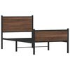 vidaXL Metallinen sängynrunko ilman patjaa ruskea tammi 75x190 cm