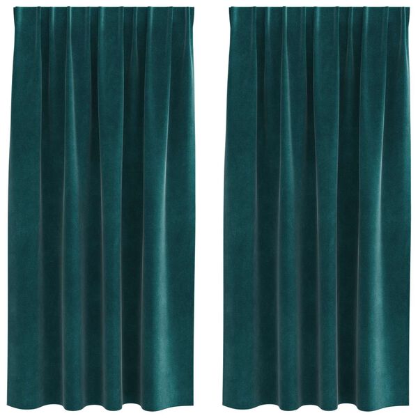 vidaXL Pimennysverhot 2 pcs Tummanvihre&auml; 140 x 175 cm Sametti
