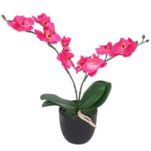 vidaXL Tekokukka ruukulla orkidea 30 cm punainen