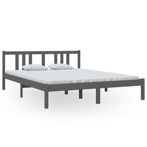 vidaXL S&auml;ngynrunko harmaa t&auml;ysi m&auml;nty 150x200 cm King Size
