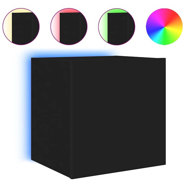 vidaXL TV-sein&auml;kaappi LED-valoilla musta 40,5x35x40 cm