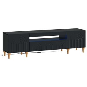 vidaXL LED TV-kaappi Musta Tekninen puu
