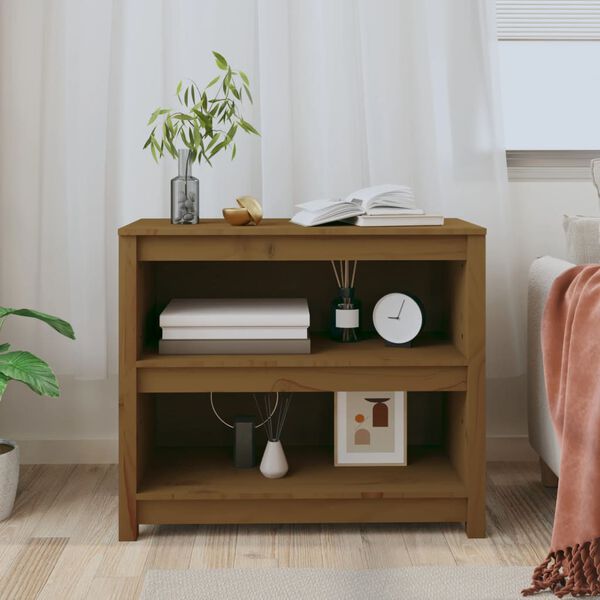 vidaXL Kirjahylly hunajanruskea 80x35x68 cm t&auml;ysi m&auml;nty