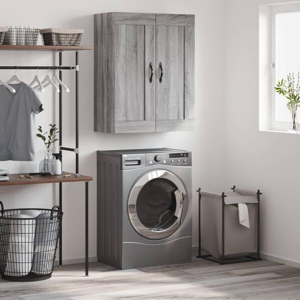 vidaXL Sein&auml;kiinnitett&auml;v&auml; kaappi harm Sonoma 69,5x34x90cm tekninen puu