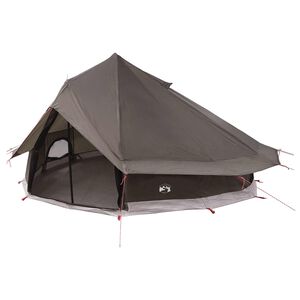 vidaXL Tipi-teltta 18 hengelle Ruskea Harmaa Polyesteri ja ter&auml;s