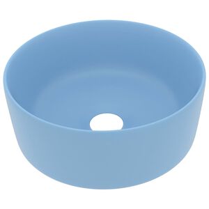 vidaXL Ylellinen pesuallas py&ouml;re&auml; matta vaaleansininen 40x15cm keraami