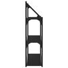 vidaXL Sein&auml;hylly 3 kerrosta musta 80x21x78,5 cm tekninen puu