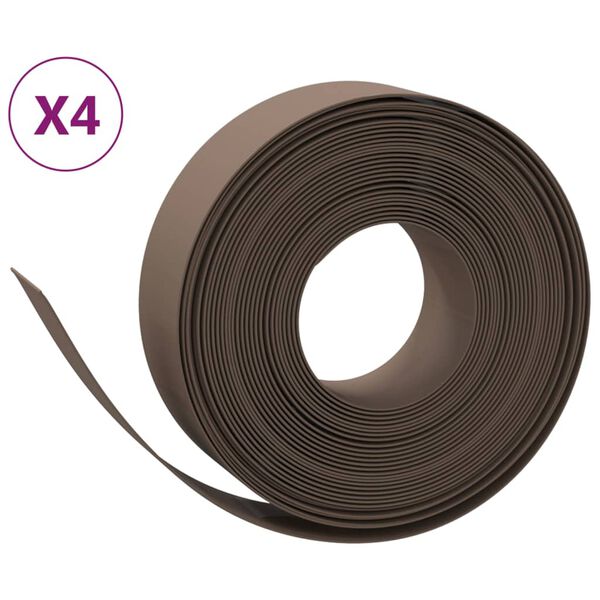 vidaXL Puutarhareunukset 4 kpl harmaa 10 m 15 cm polyeteeni