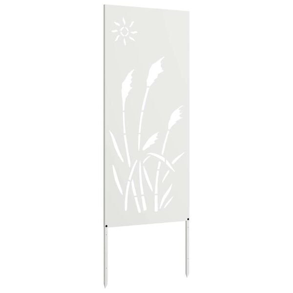 vidaXL Puutarhan yksityisyyden verho Viivakuvio Valkoinen 50 x 140 cm