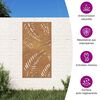 vidaXL Puutarhasein&auml;koriste 105x55 cm corten ter&auml;s lehtikuvio