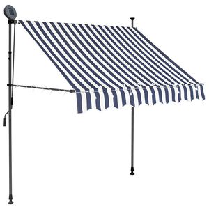 vidaXL Sis&auml;&auml;nkelattava markiisi LED-valoilla 100 cm sininen/valkoinen
