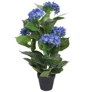 vidaXL Tekokukka ruukulla hortensia 60 cm sininen