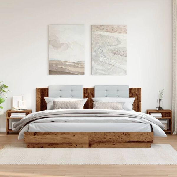 vidaXL Y&ouml;p&ouml;yd&auml;t 2 kpl vanha puu 40x30x40 cm lastulevy