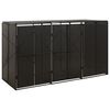vidaXL Kolmen roska-astian vaja musta 207x80x117 cm polyrottinki