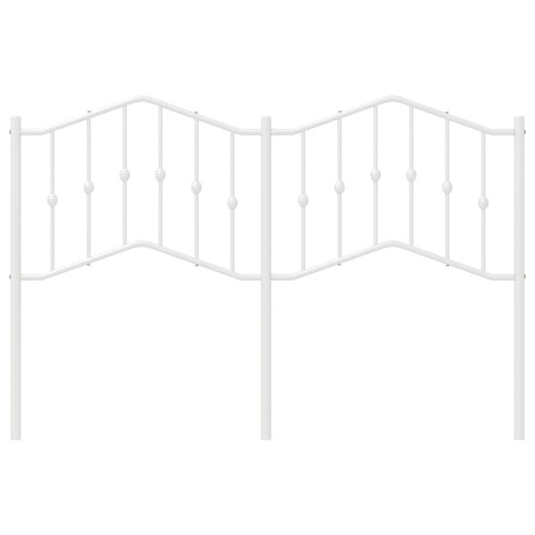 vidaXL Metallinen sängynpääty valkoinen 135 cm