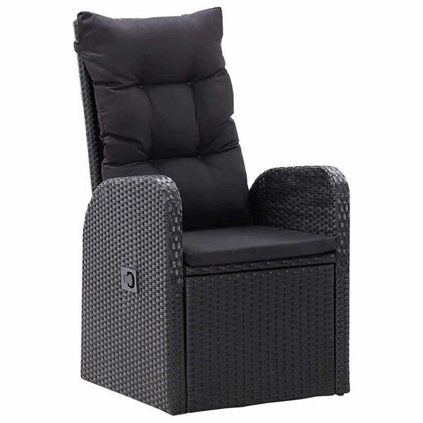 vidaXL Piharuokailu setti 5 pcs Musta polyrottinki