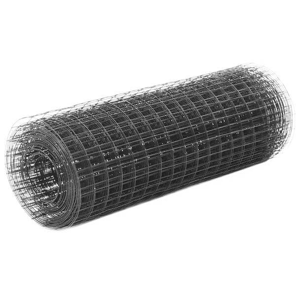 vidaXL Kanaverkko teräs PVC pinnoitteella 10x0,5 m harmaa