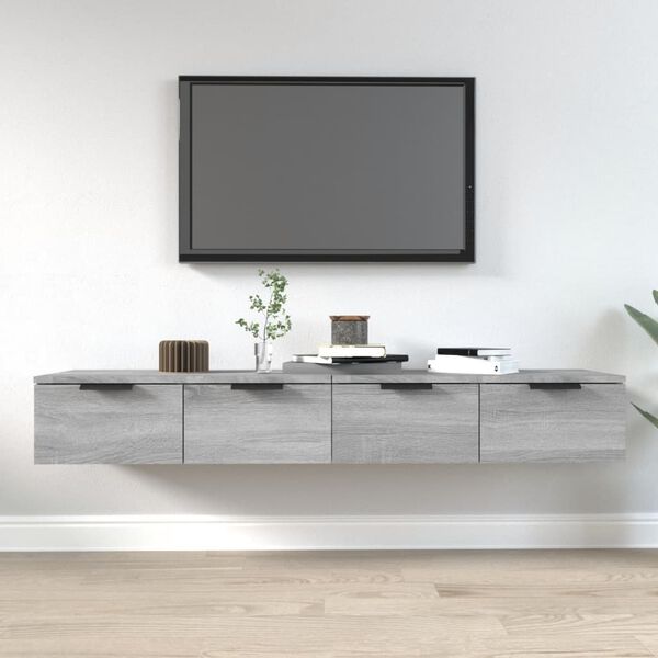 vidaXL Sein&auml;kaapit 2 kpl harmaa Sonoma 68x30x20 cm tekninen puu