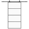 vidaXL Liukuovi rautaosilla musta 102,5x205 cm ESG-lasi