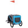 vidaXL Lemmikinkuljetuskärry pyörään sininen/harmaa kangas ja rauta