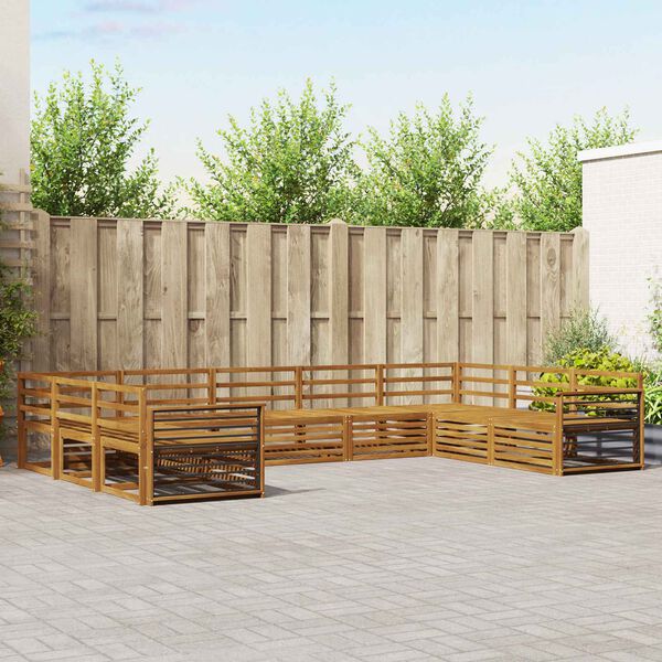 vidaXL Sohvasarjat 9 pcs Luonnollinen Tihe&auml; akasiapuu