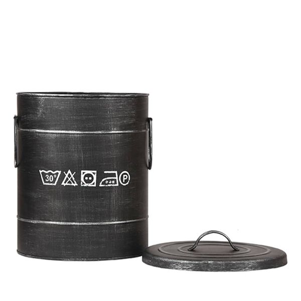 LABEL51 Pyykkikori 26x26x33 cm S antiikkimusta