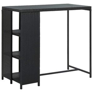 vidaXL Baarip&ouml;yt&auml; s&auml;ilytystelineell&auml; musta 120x60x110 cm polyrottinki
