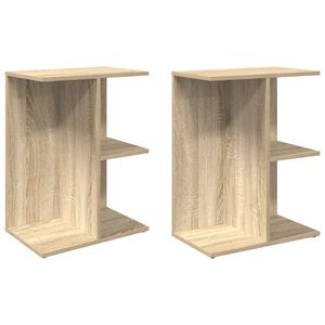 vidaXL Y&ouml;p&ouml;yd&auml;t 2 kpl Sonoma-tammi 46,5x29x61 cm tekninen puu