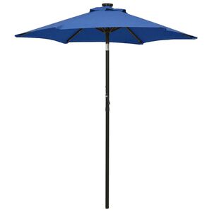 vidaXL Puutarha-aurinkovarjo LED-valot taivaansin. 200x211 cm alumiini