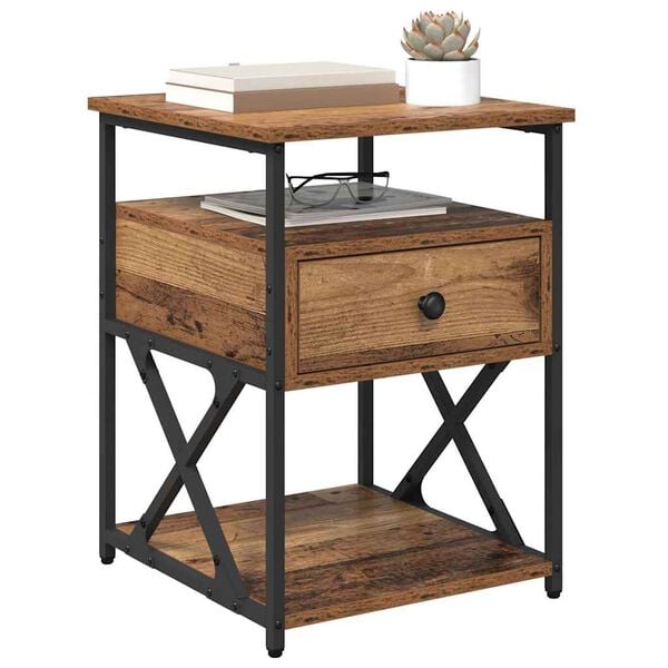 vidaXL Y&ouml;p&ouml;yt&auml;kaappi Vanha puu 40 x 42 x 55 cm Tekninen puu