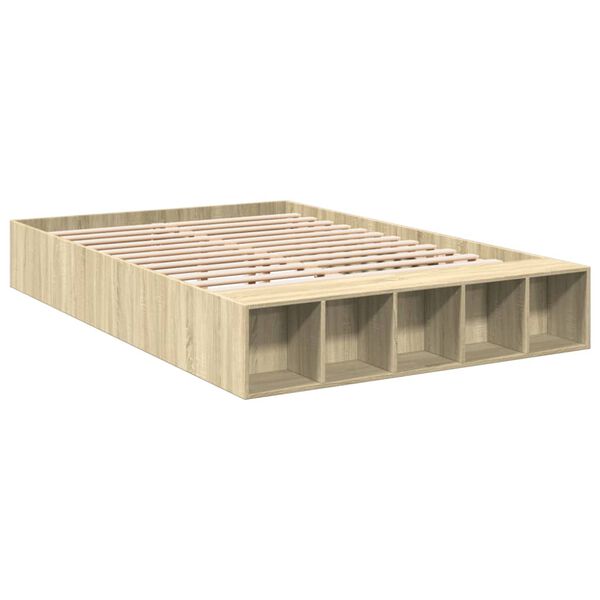 vidaXL Sängynrunko Sonoma-tammi 150x200 cm tekninen puu