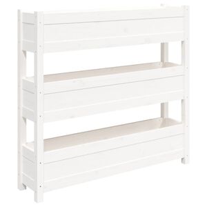 vidaXL Kukkalaatikko valkoinen 112x25x104,5 cm t&auml;ysi m&auml;nty