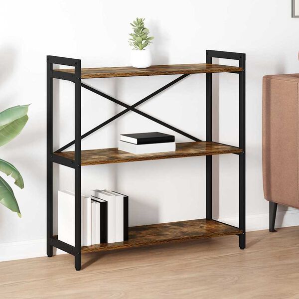 vidaXL Kirjahylly Savup&auml;hkin&auml; 80 x 30 x 85 cm Tekninen puu