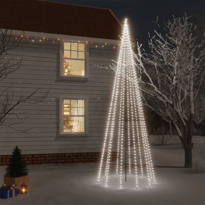vidaXL Joulukuusi piikillä 732 kylmän valkoista LED-valoa 500 cm