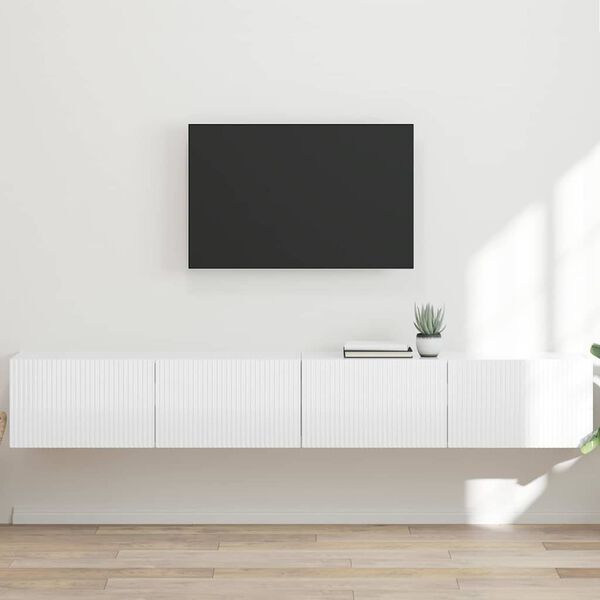 vidaXL TV-sein&auml;kaappi 2 pcs Kiilt&auml;v&auml; Valkoinen 98 x 31 x 29,5 cm
