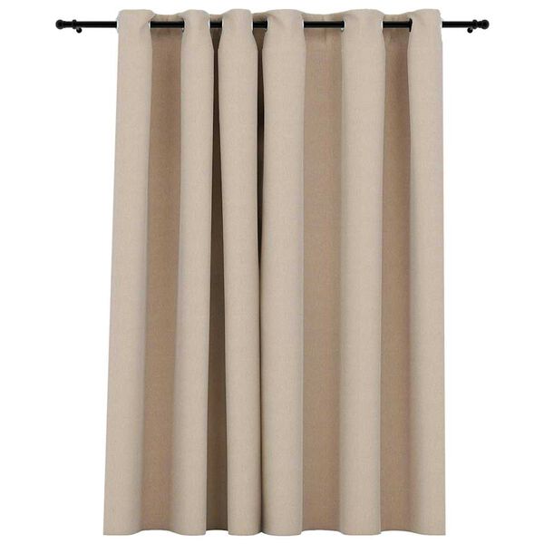 vidaXL Pellavamainen pimennysverho purjerenkailla beige 290x245 cm