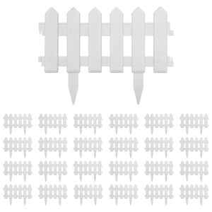 vidaXL Nurmikonreunukset 25 kpl valkoinen 10 m PP