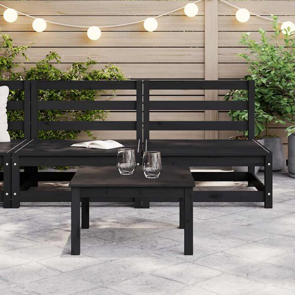 vidaXL Puutarhan keskisohvat 2 kpl musta täysi mänty