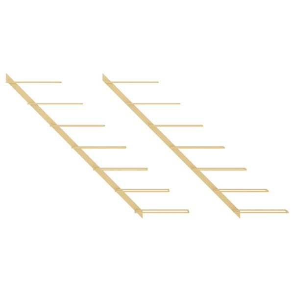 vidaXL Seinäkiinnitettävä viinipulloteline 7 pulloa 2kpl kulta metalli