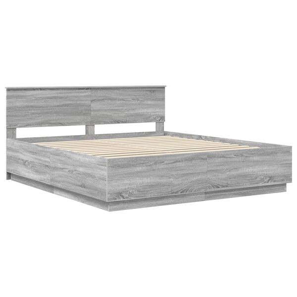 vidaXL S&auml;ngyn runko Harmaa Sonoma 6FT Super King Size Tekninen puu