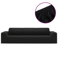 vidaXL Joustava 4-istuttavan sohvan päällinen musta polyesteri jersey