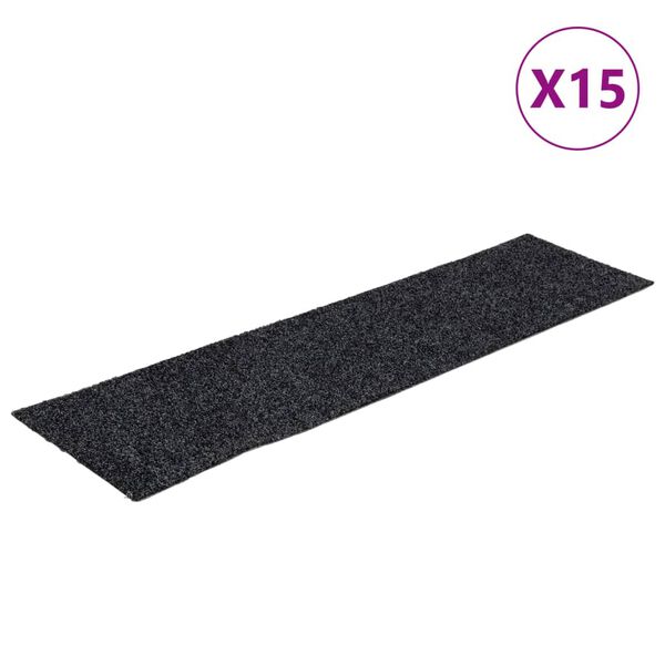 vidaXL Porrasmatot itseliimautuvat 15 kpl 76x20 cm tummanharmaa suorakaiteen muotoinen