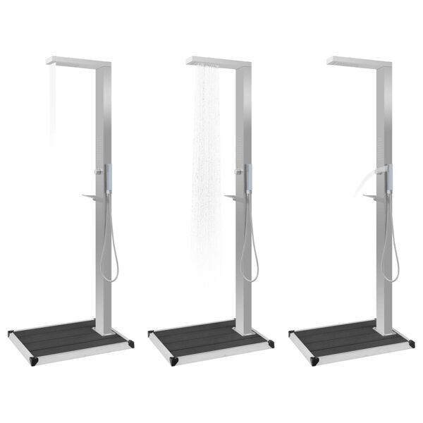 vidaXL Ulkosuihku alustalla WPC ruostumaton teräs