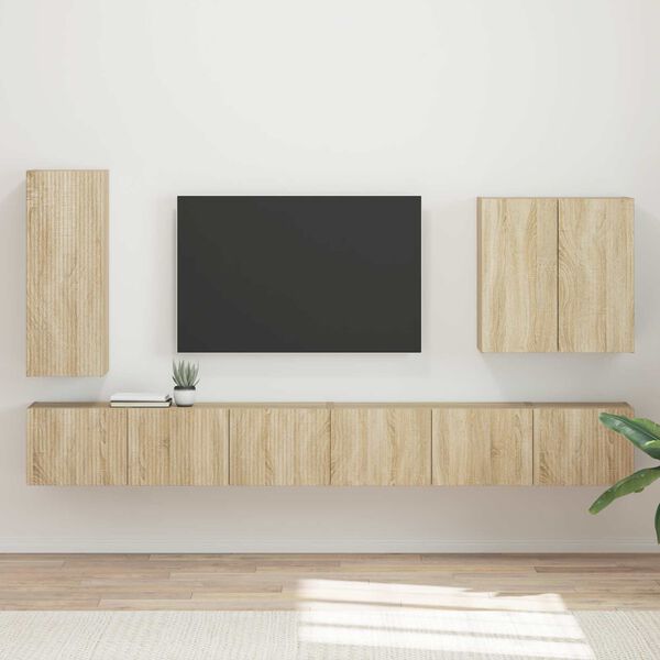 vidaXL Sein&auml;kiinnitett&auml;v&auml; 6 pcs Sonoman tammi