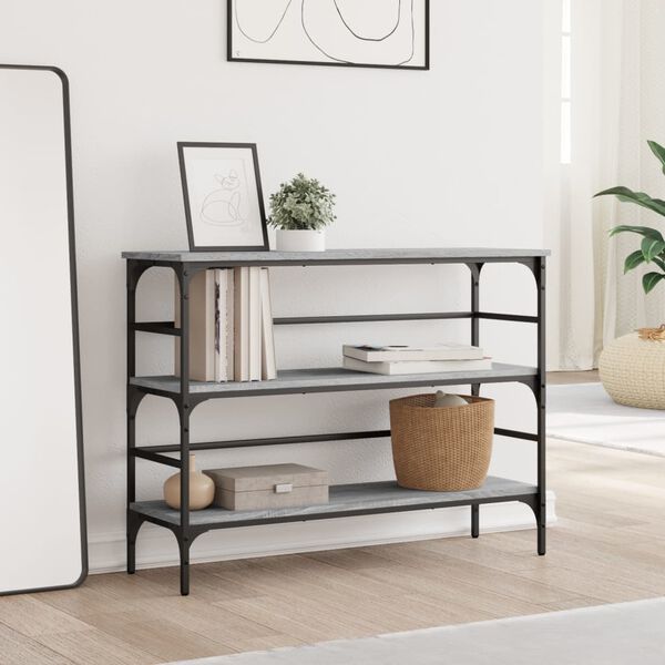 vidaXL Konsolip&ouml;yt&auml; harmaa Sonoma 100x32x75 cm tekninen puu