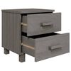 vidaXL Yöpöydät HAMAR 2 kpl vaaleanharmaa 40x35x44,5 cm täysi puu